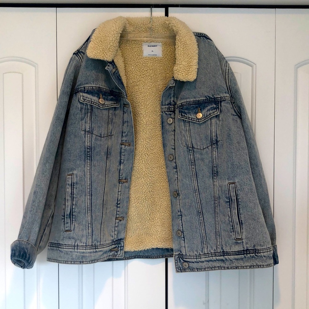 Old Navy fluffy jean jacket